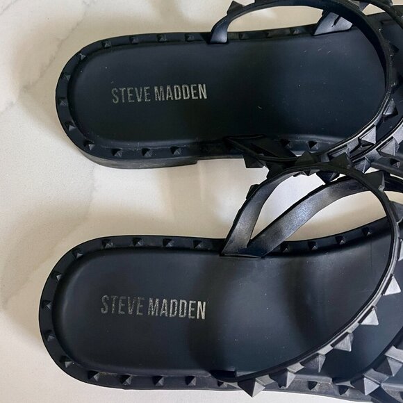 Steve Madden Black Studded Sandals - Picture 5 of 11